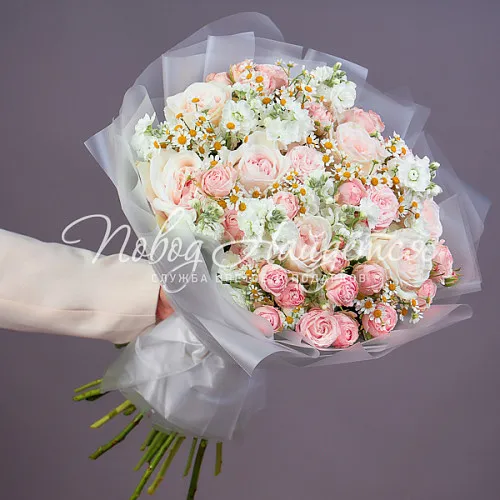 Пионовидные розы Букет Нежная музыка