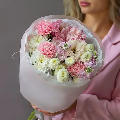 Цветы Букет Клубничная пастила