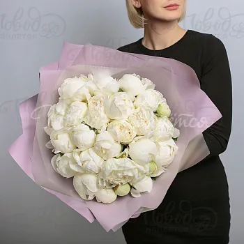 ПИОНЫ Букет Взбитые сливки