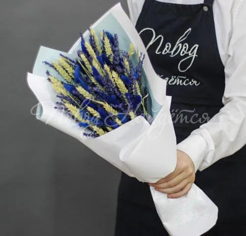 СухоЦветы Букет Голубой агат