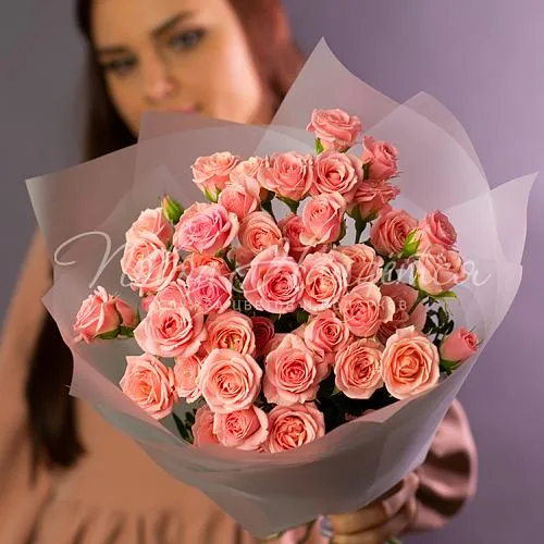 Кустовые розы Букет Розовые мечты