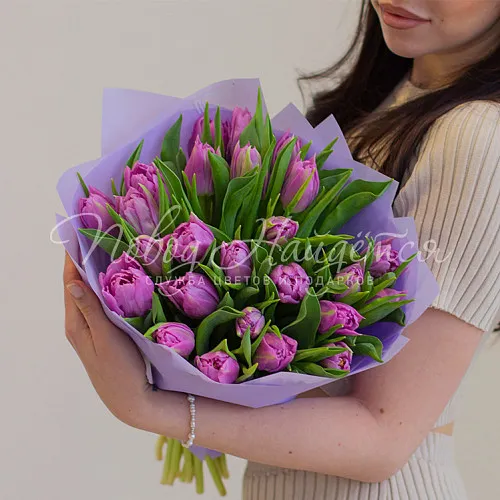 ТЮЛЬПАНЫ Букет 25 лавандовых тюльпанов