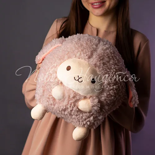 Мягкие игрушки Овечка-подушка розовый, 40 см