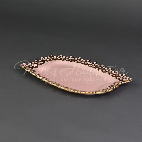 Сувениры Блюдо розовое S