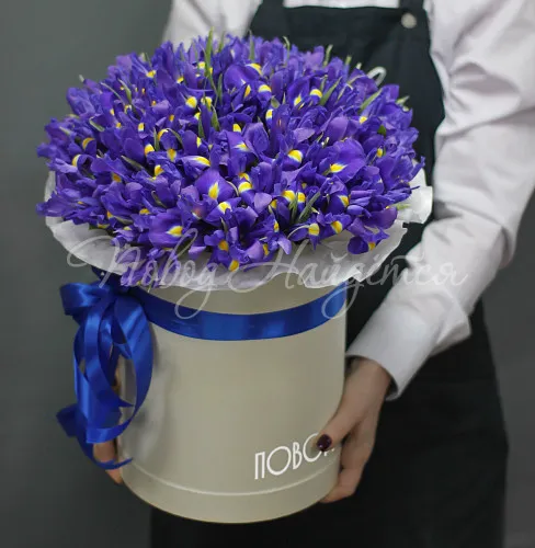 Цветы в шляпной коробке Корзина Ирма