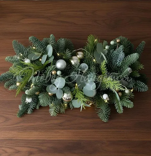 Новогодние композиции Цветочная композиция Белая Метелица