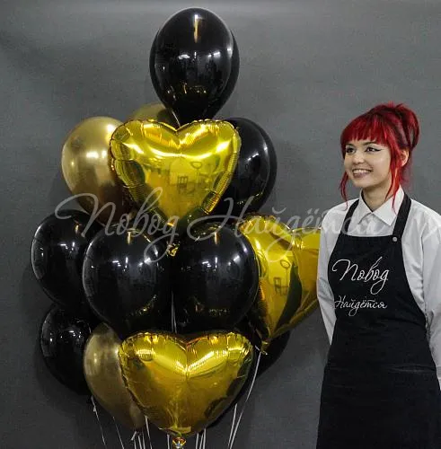 Подарки Облако шаров "Золотое сердце"