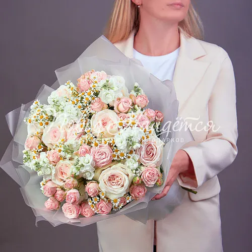 Пионовидные розы Букет Нежная музыка