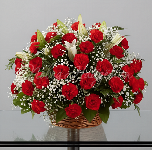 Траурные композиции Букет Траурная корзина №9