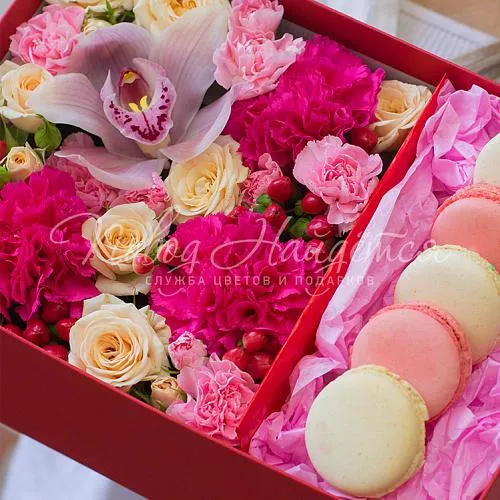 Коробки с макарун Корзина Пламенный привет