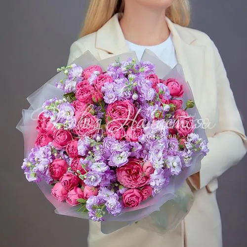 Пионовидные розы Букет Розовое небо