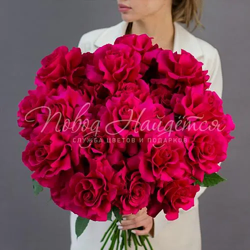 Французские розы Букет Красный бархат
