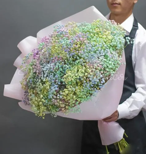 Цветы Букет Радужное облако