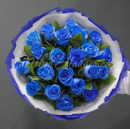 Синие розы Букет Синий иней