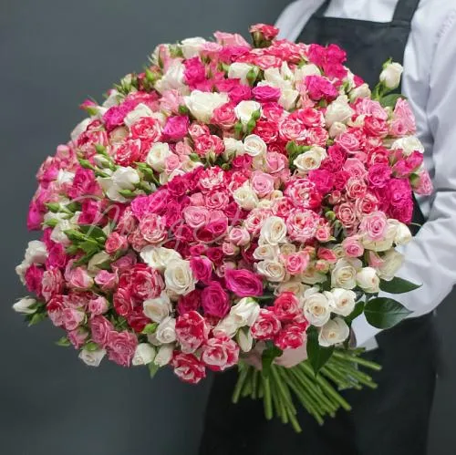 101 роза Букет Бьянка