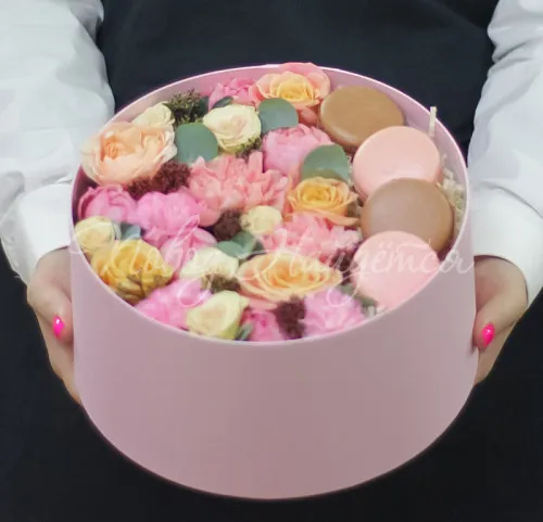 Коробки с макарун Корзина Румянец