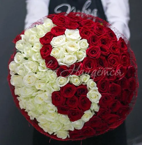 101 роза Букет Две стихии
