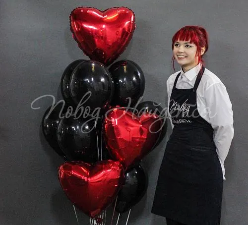 Обычные шары, облака из шаров Облако шаров "Три сердца"