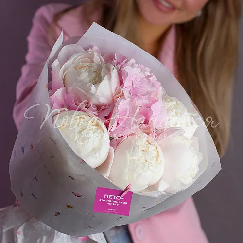 ПИОНЫ Букет Морской воздух