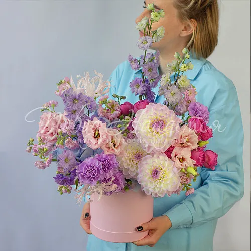 Цветы в шляпной коробке Корзина Лучший сон