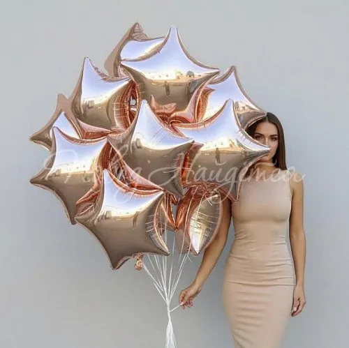 Воздушные шары Облако шаров"Голд Стар"