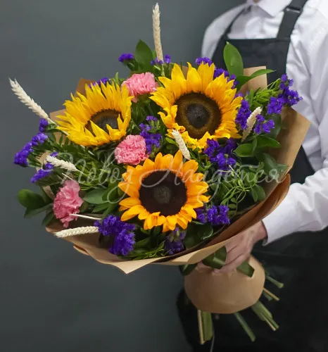 ПОДСОЛНУХИ Букет Золотце