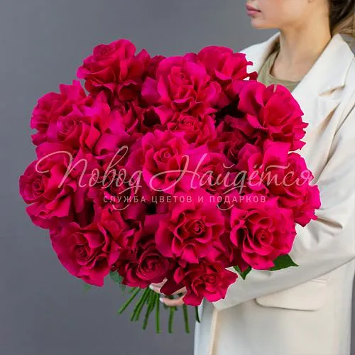 Французские розы Букет Красный бархат