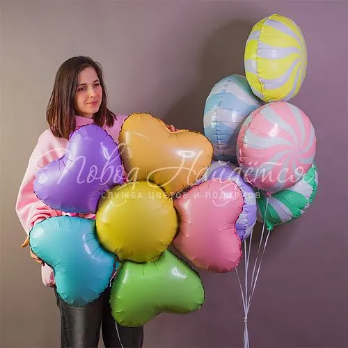 Обычные шары, облака из шаров Облако шаров "Карамельная страна"