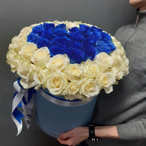 Синие розы Букет Сердце океана