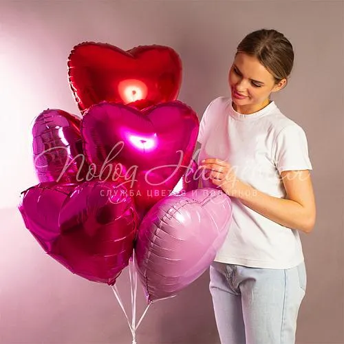 Обычные шары, облака из шаров Облако шаров "Яркое сердце"