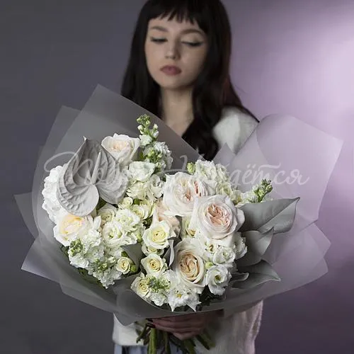 Цветы Букет Кокосовый крем