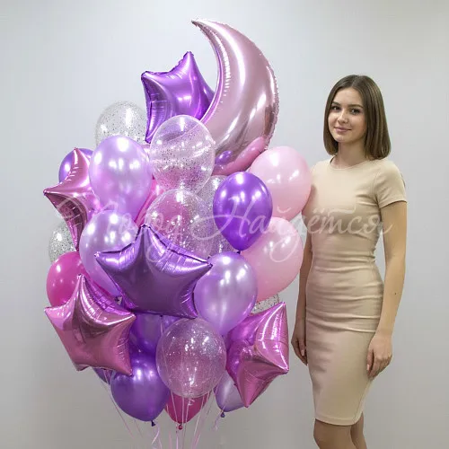 Обычные шары, облака из шаров Облако шаров"Розовые сны"