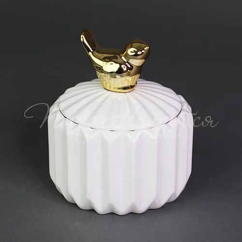 Сувениры Банка белая - Птичка певчая