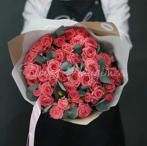 Пионовидные розы Букет Морской закат