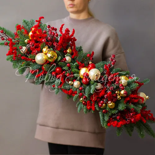 Новогодние композиции Цветочная композиция Треск камина